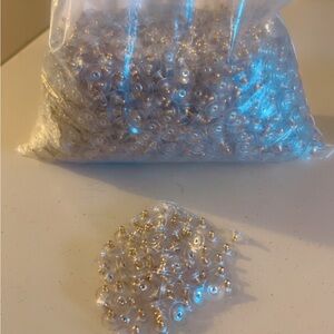 Gold and Cream Sparkling Earrings backs 5000 ct silver and have gold